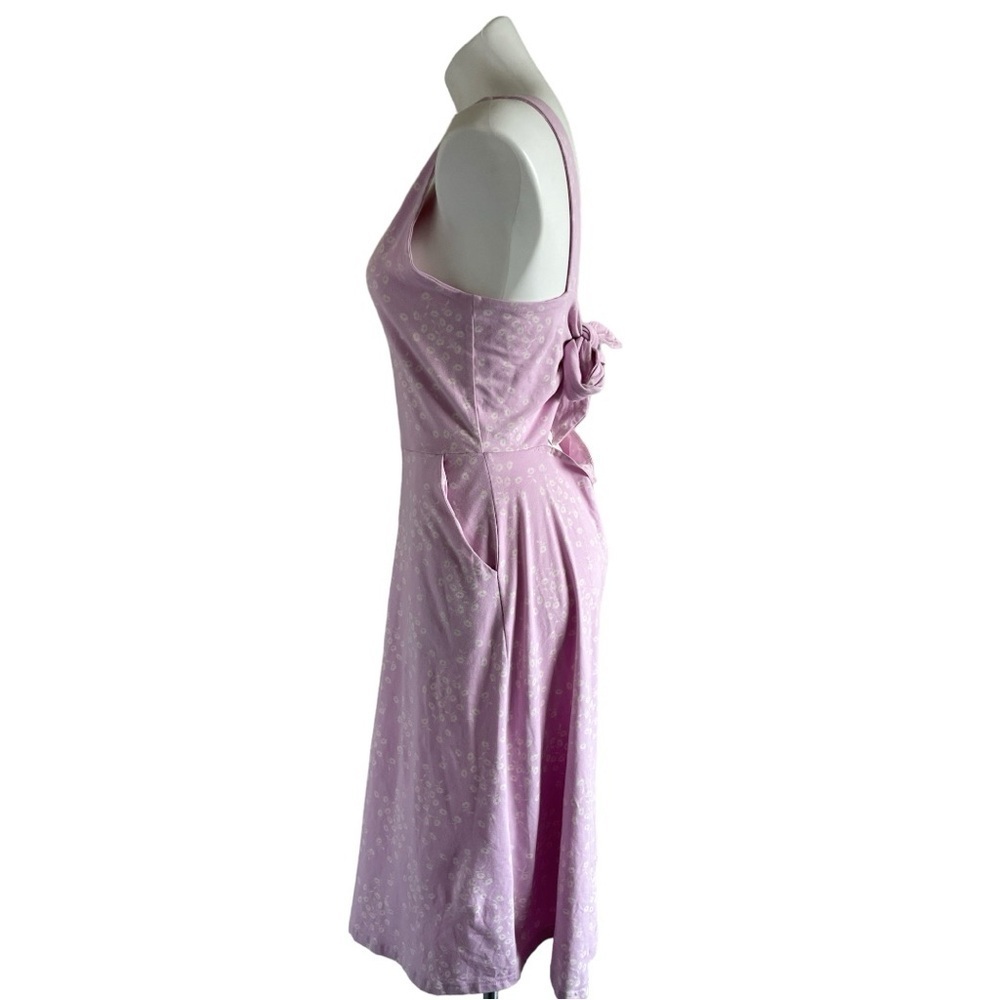 Pact Wild English Lavender Jolene Tie-Back Fit & Flare Dress Large - Picture 3 of 10